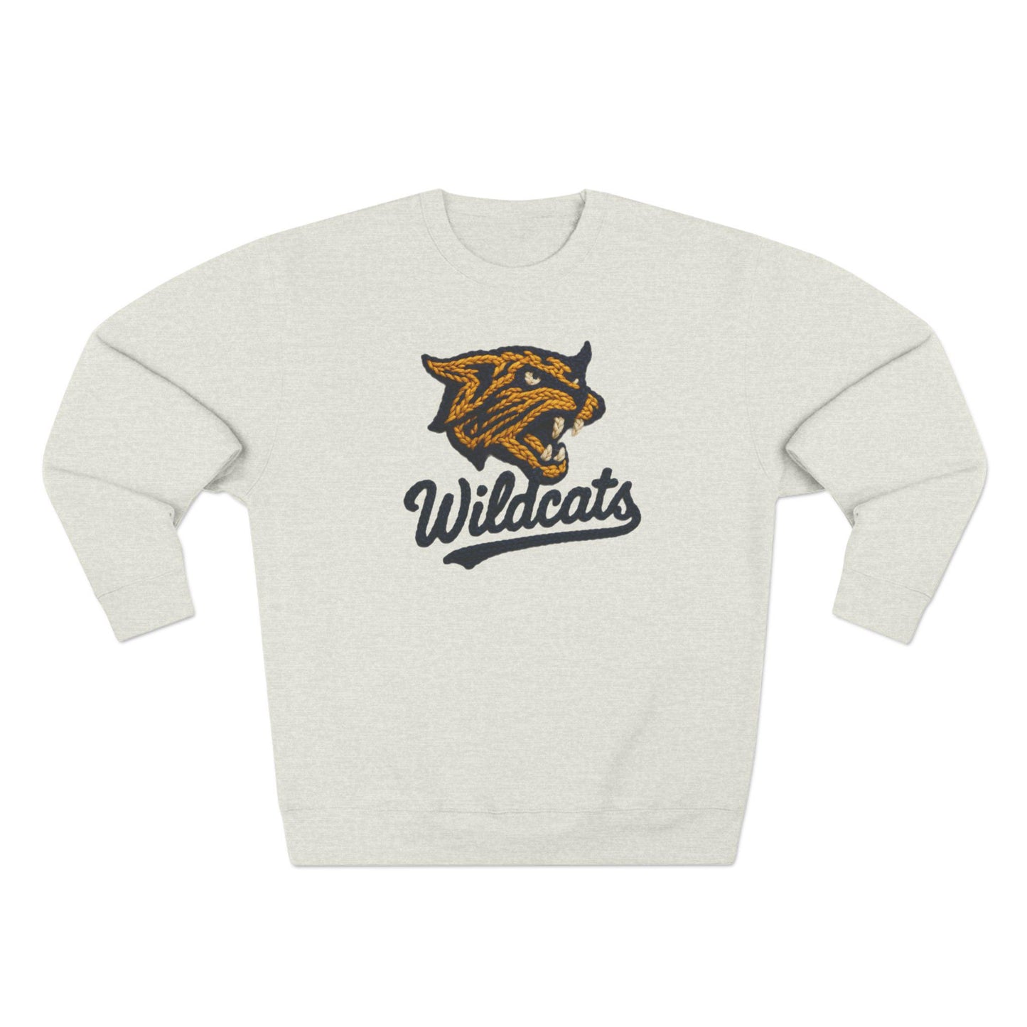 Wildcats Crewneck Sweatshirt, Faux Yarn, Cozy Sweatshirt, Casual Graphic Sweater, Team Apparel, Gift for Sports Fans