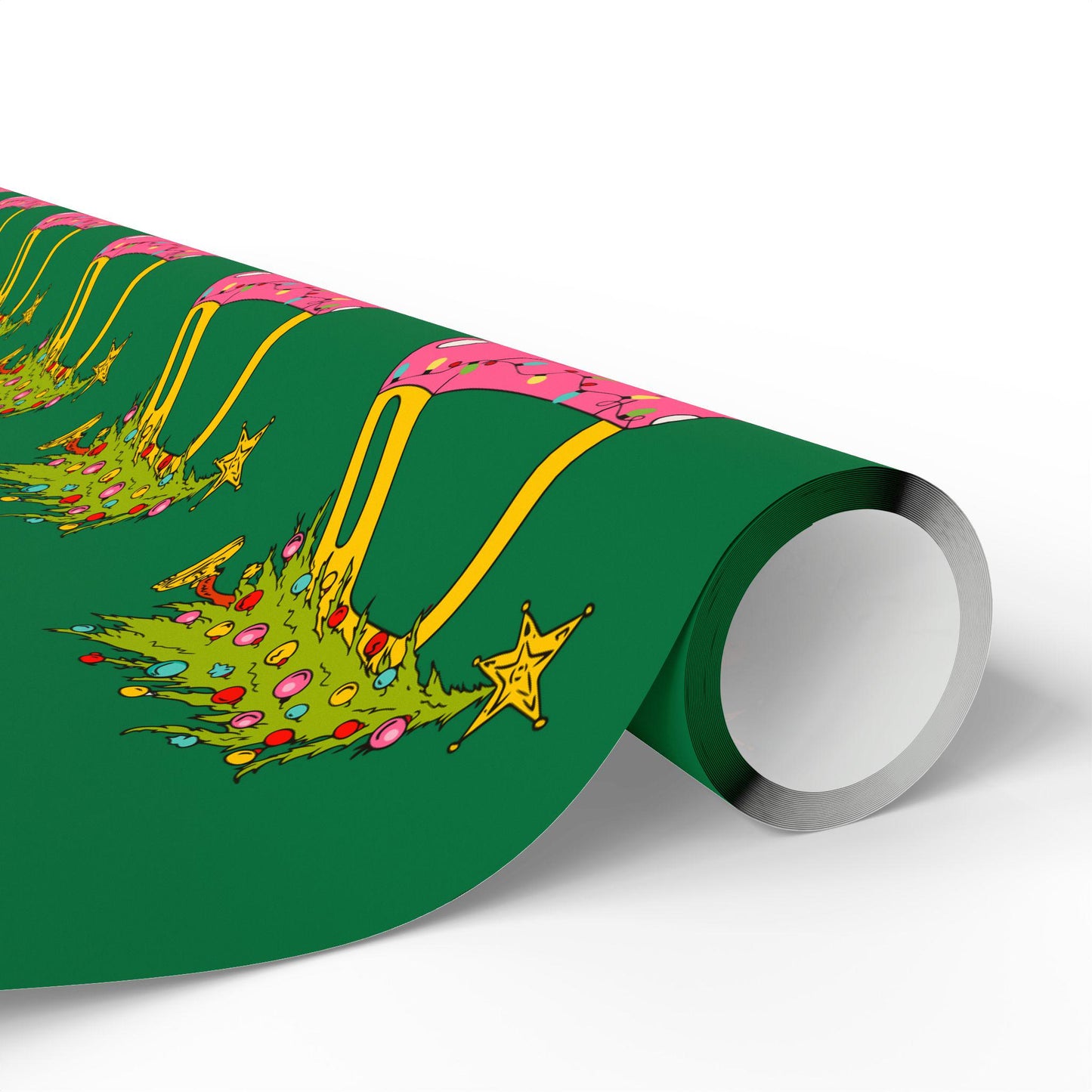 Festive Christmas Wrapping Paper - Holiday Gift Wrap, Green Christmas Trees, Holiday Celebrations, Birthday Parties, Eco-Friendly Wrapping