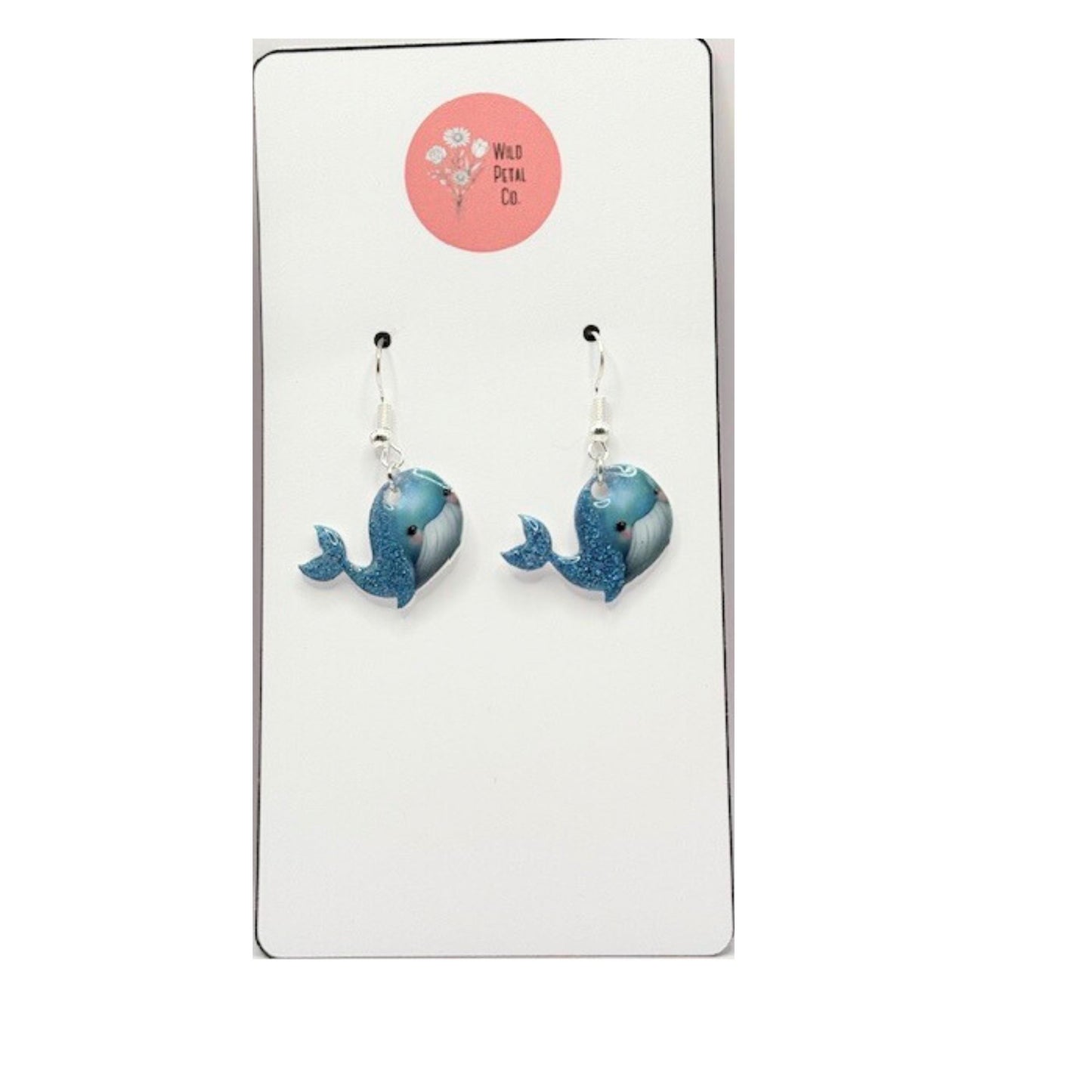 Blue Whale Earrings – Glitter Ocean Jewelry