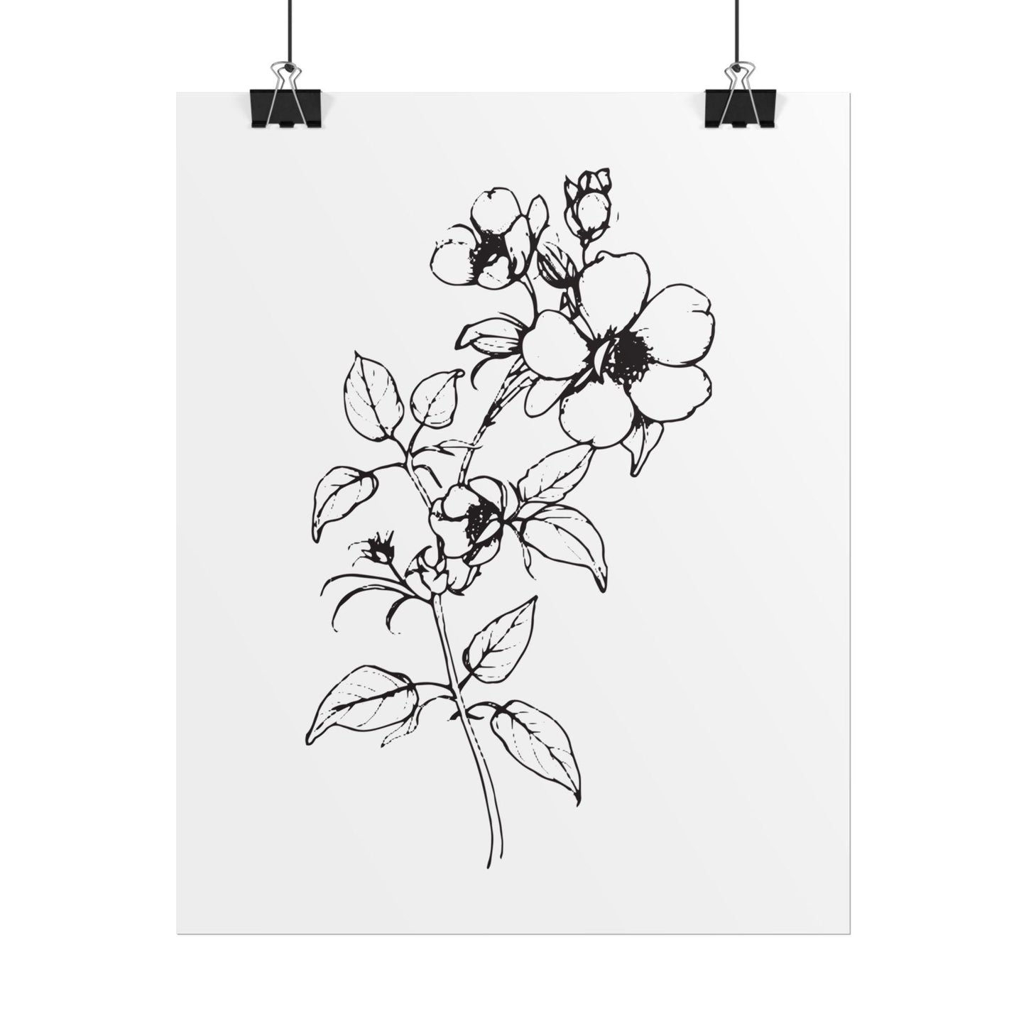 Floral Sketch Print: Minimalist Botanical Wall Art