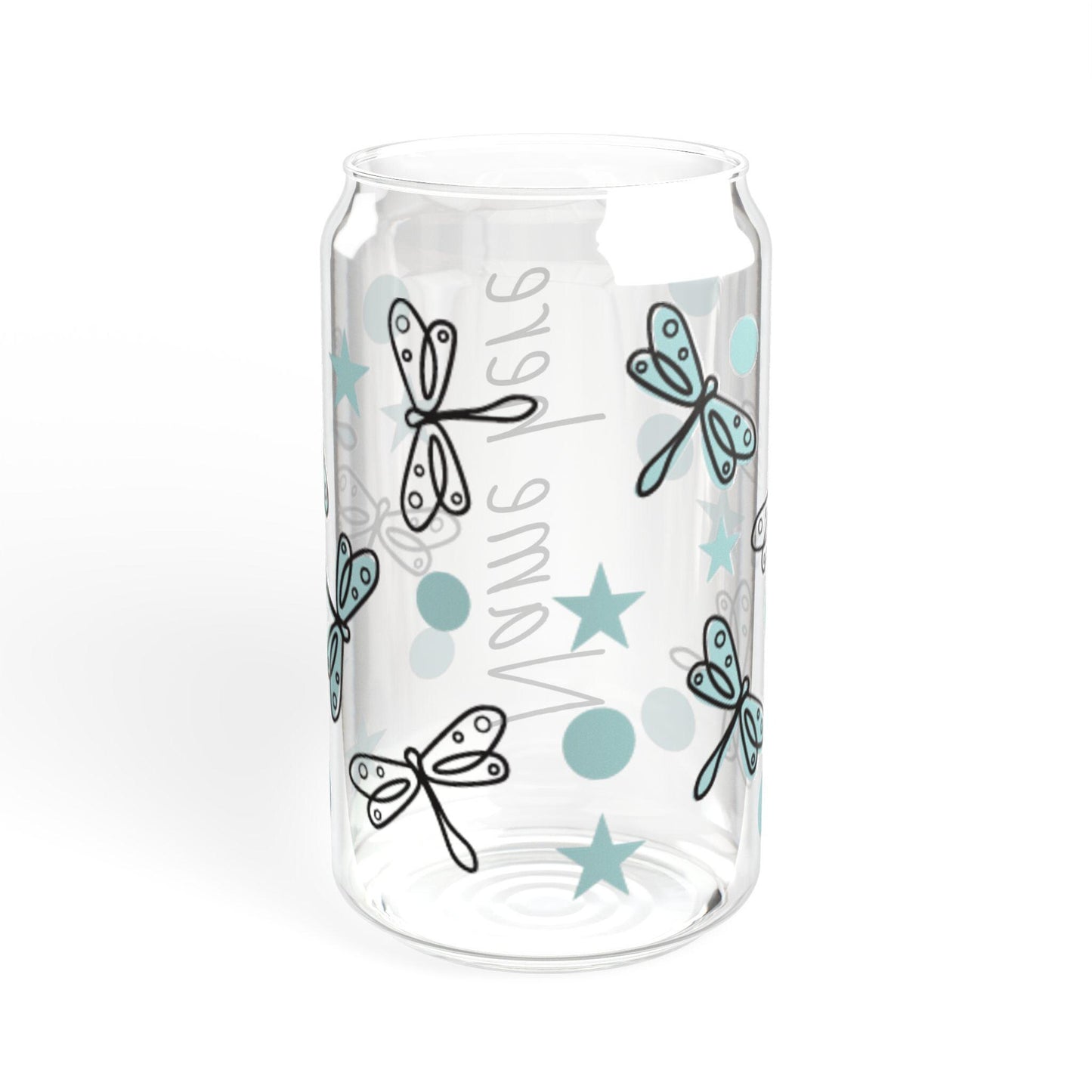 Personalized Dragonfly Sipper Glass, 16oz | Unique Name Here Drinkware, Gift for Her, Eco-friendly Straw Glass, Cute Party Favor