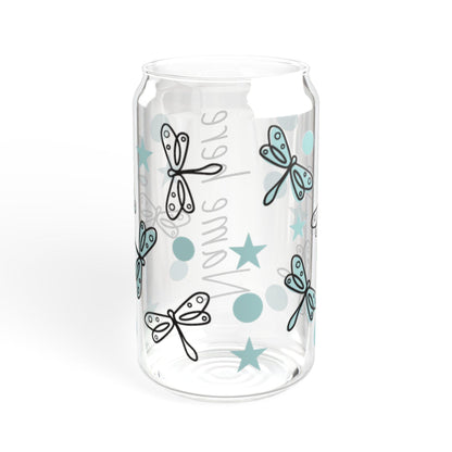 Personalized Dragonfly Sipper Glass, 16oz | Unique Name Here Drinkware, Gift for Her, Eco-friendly Straw Glass, Cute Party Favor