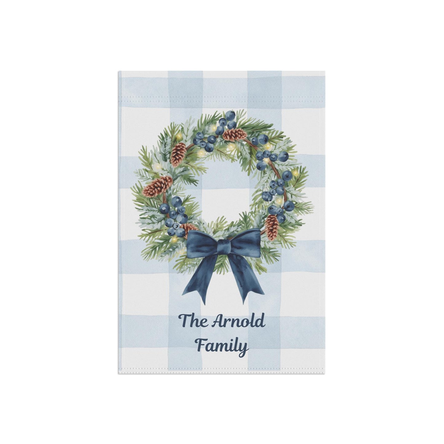 Personalized Garden Banner, Housewarming Gift, Seasonal Decor, Custom Family Sign, Wreath Design, Outdoor Decorations