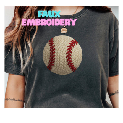 Baseball Lover's Tee, Faux Yarn, Perfect for Game Days, Sports Events, Gift for Athletes, Casual Wear, Summer Outing