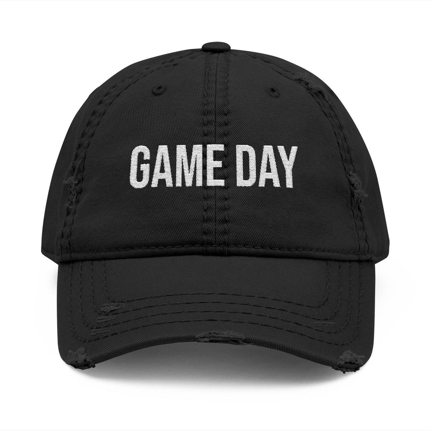 Game Day distressed dad hat, Embroidered baseball cap, cute game day hat