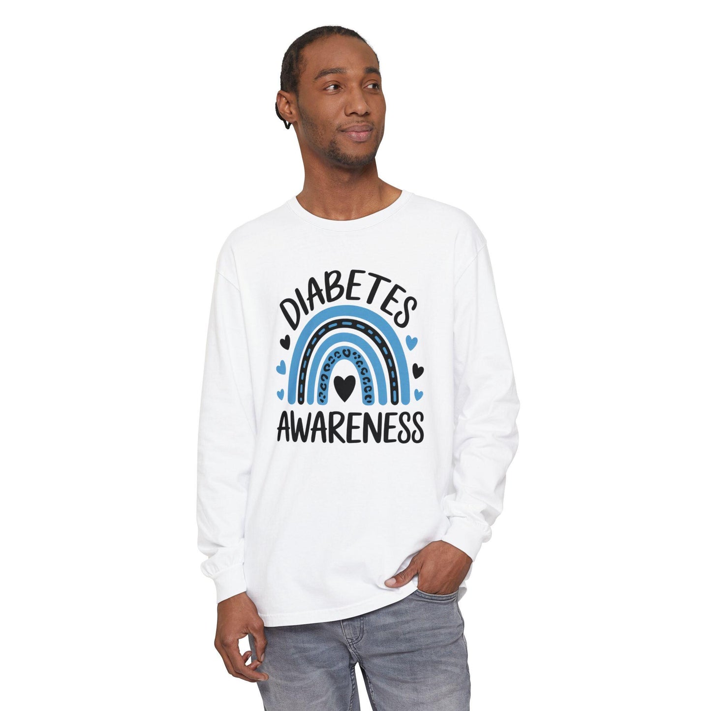 Diabetes Awareness Long Sleeve T-Shirt, Diabetes Support and Advocacy, Fundraiser Events, Gifts, Awareness Campaigns, Support, JD1, T1D