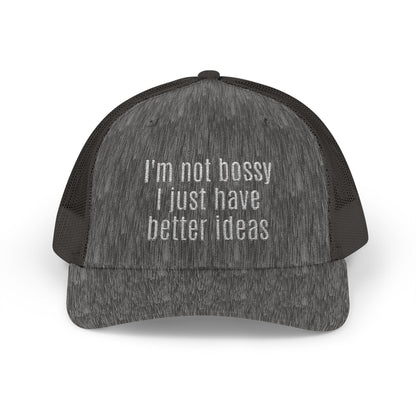 I'm not bossy i just have better ideas Snapback Cap, Red Cap for Casual Style, Gift for Foodies, Summer Accessory, Weekend Brunch Wear
