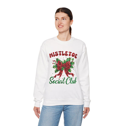 Cozy Holiday Sweatshirt with Mistletoe Design, Perfect for Winter Gatherings, Christmas Parties, Family Celebrations, Gifts