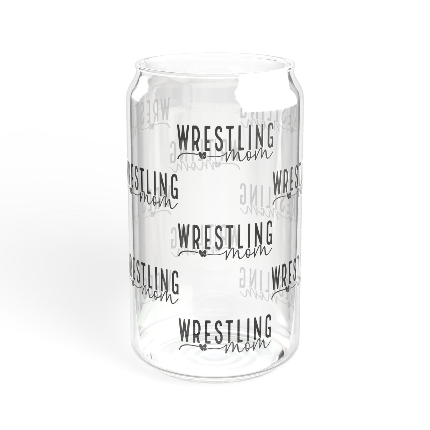 Wrestling Mom Sipper Glass - 16oz | Sports Drinkware, Gift for Moms, Unique Home Decor, Hydration Delight, Personalized Cup