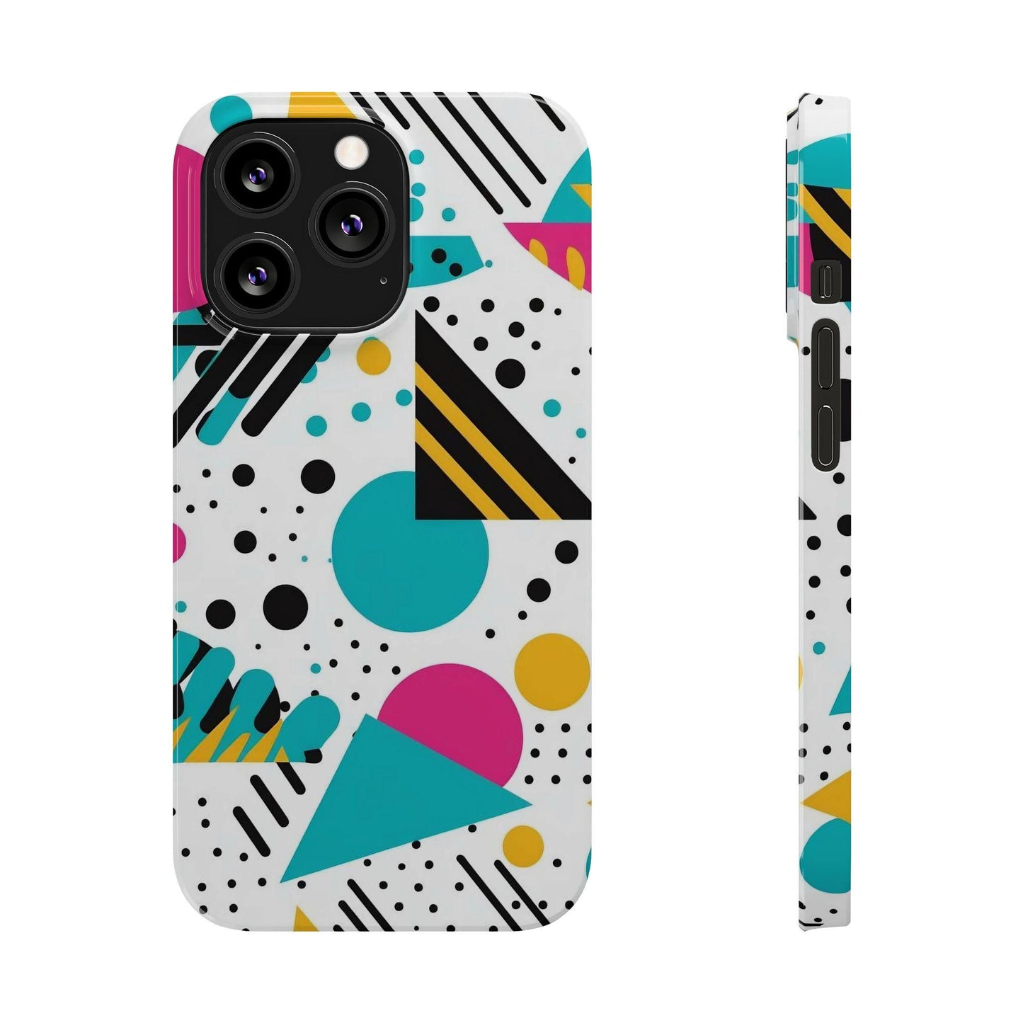 Geometric iPhone Case: Colorful Abstract Design, Protective Slim Cover