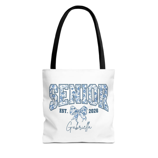 Personalized Senior Tote Bag | Class of 2026 | Custom Graduation Gift | Senior Day Bag | College Bound Essentials | Floral Design