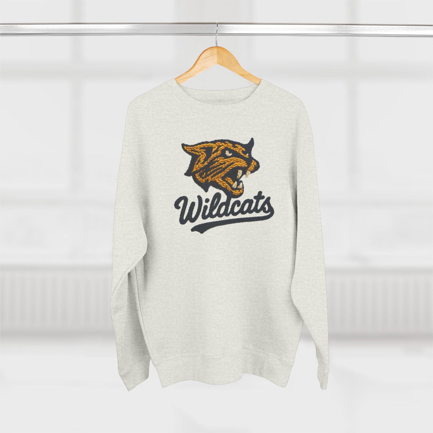 Wildcats Crewneck Sweatshirt, Faux Yarn, Cozy Sweatshirt, Casual Graphic Sweater, Team Apparel, Gift for Sports Fans