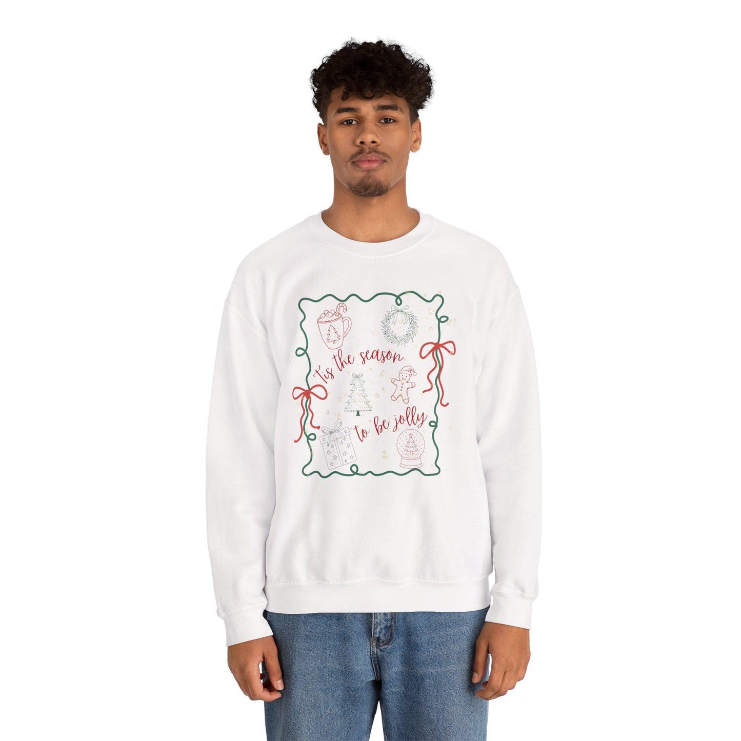 Cozy Holiday Sweatshirt - 'Tis the Season to Be Jolly, Christmas Gift, Unisex Crewneck, Festive Apparel, Winter Wear