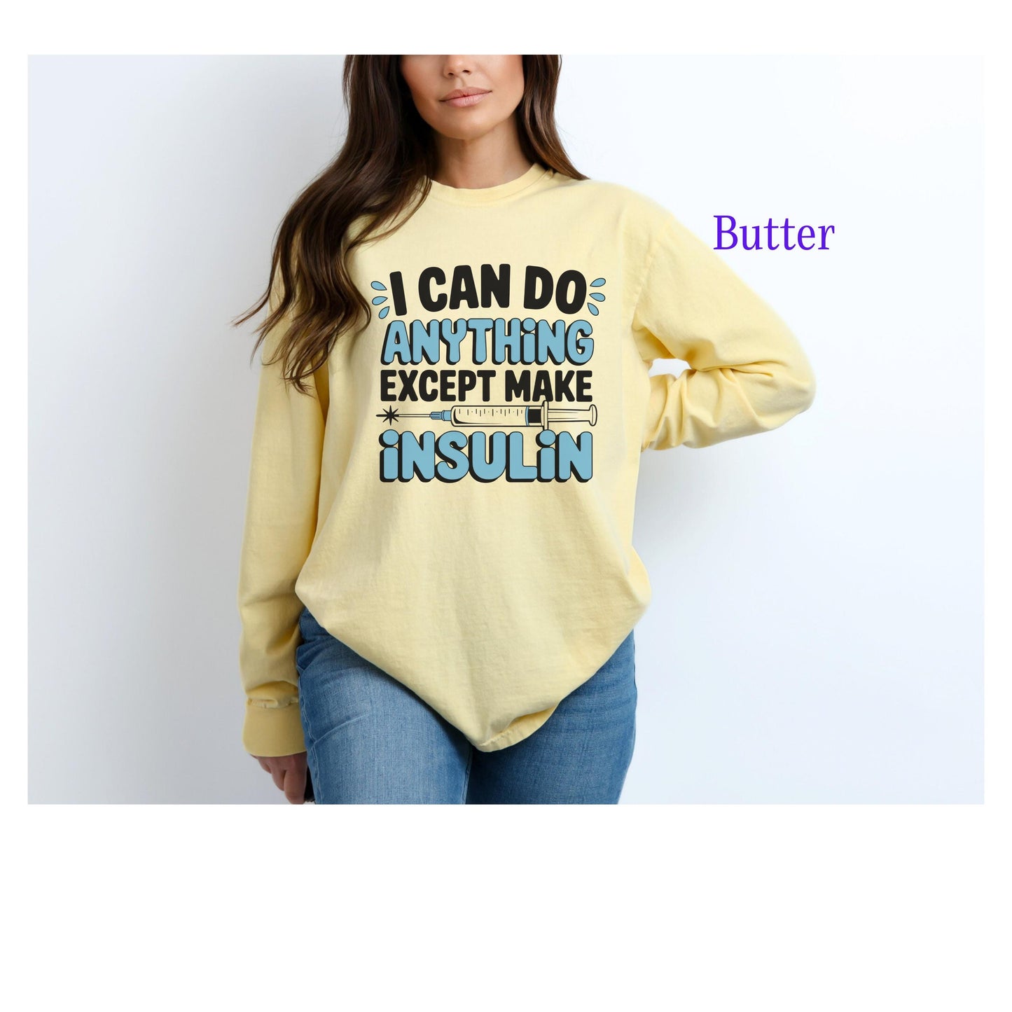 Diabetes Awareness Long Sleeve T-Shirt, Diabetes Support and Advocacy, Fundraiser Events, Gifts, Awareness Campaigns, Support, JD1, T1D