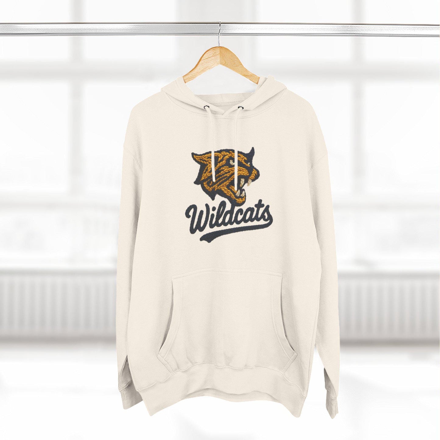Wildcats Hoodie, Faux Yarn, Cozy Sports Apparel, Unisex Sweatshirt, Perfect for Game Days, Team Spirit Wear, Gift for Fans