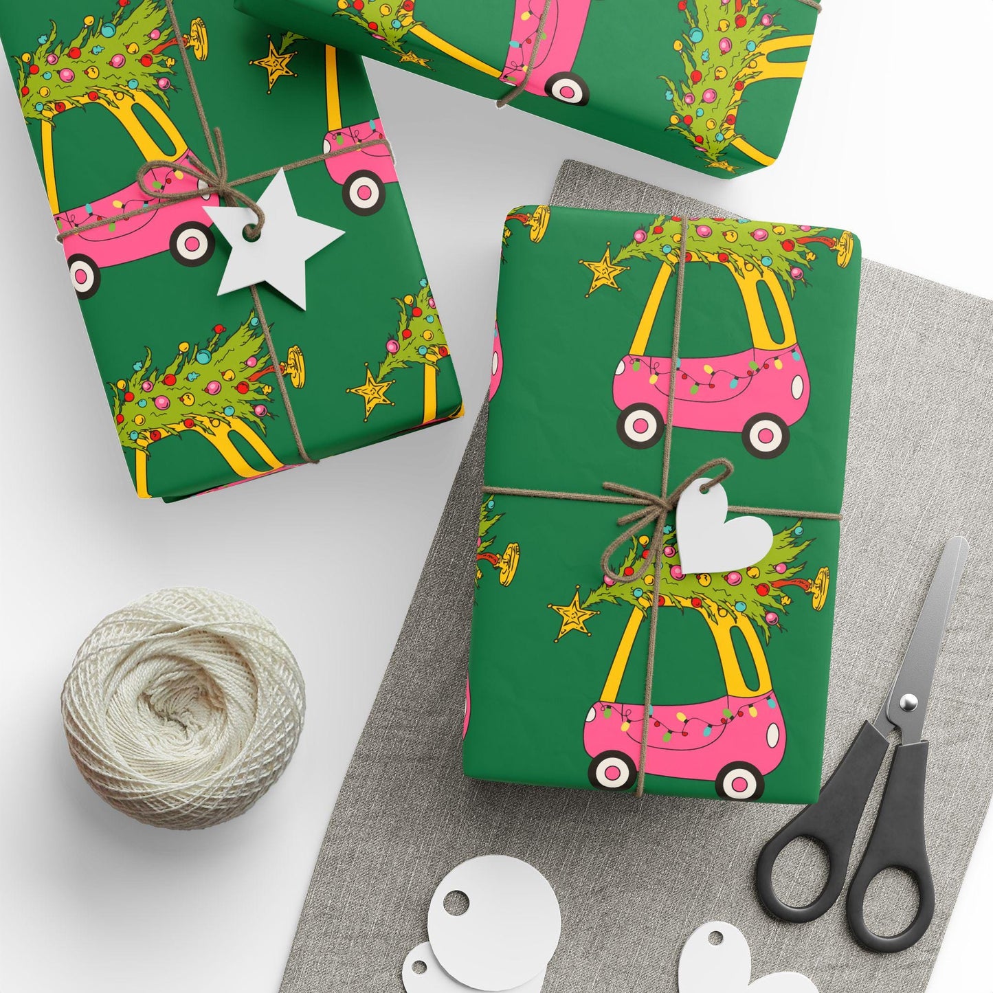 Festive Christmas Wrapping Paper - Holiday Gift Wrap, Green Christmas Trees, Holiday Celebrations, Birthday Parties, Eco-Friendly Wrapping
