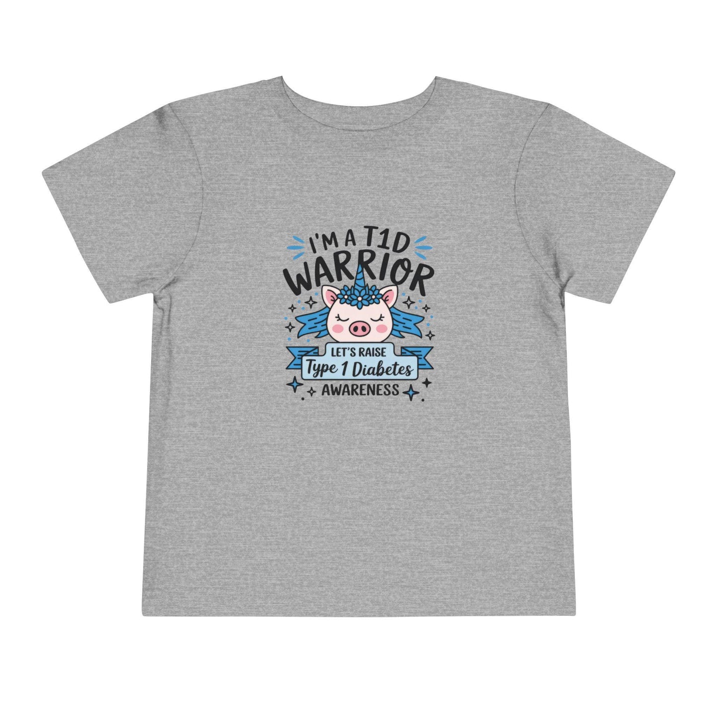 Toddler T1D Warrior Tee - Diabetes Awareness T-Shirt, Kid's Short Sleeve Shirt, Support T1D, Cute Children's Apparel,