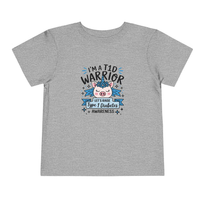 Toddler T1D Warrior Tee - Diabetes Awareness T-Shirt, Kid's Short Sleeve Shirt, Support T1D, Cute Children's Apparel,