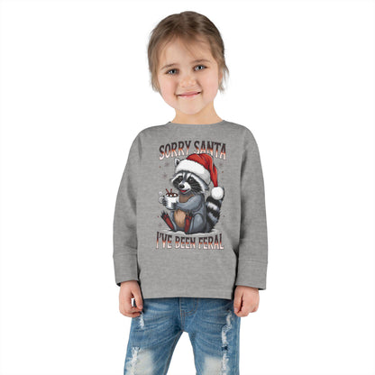 Toddler Long Sleeve Tee, Funny Christmas Tee, Holiday Apparel, Kids' Gift, Cute Santa Shirt, Feral Animal Tee