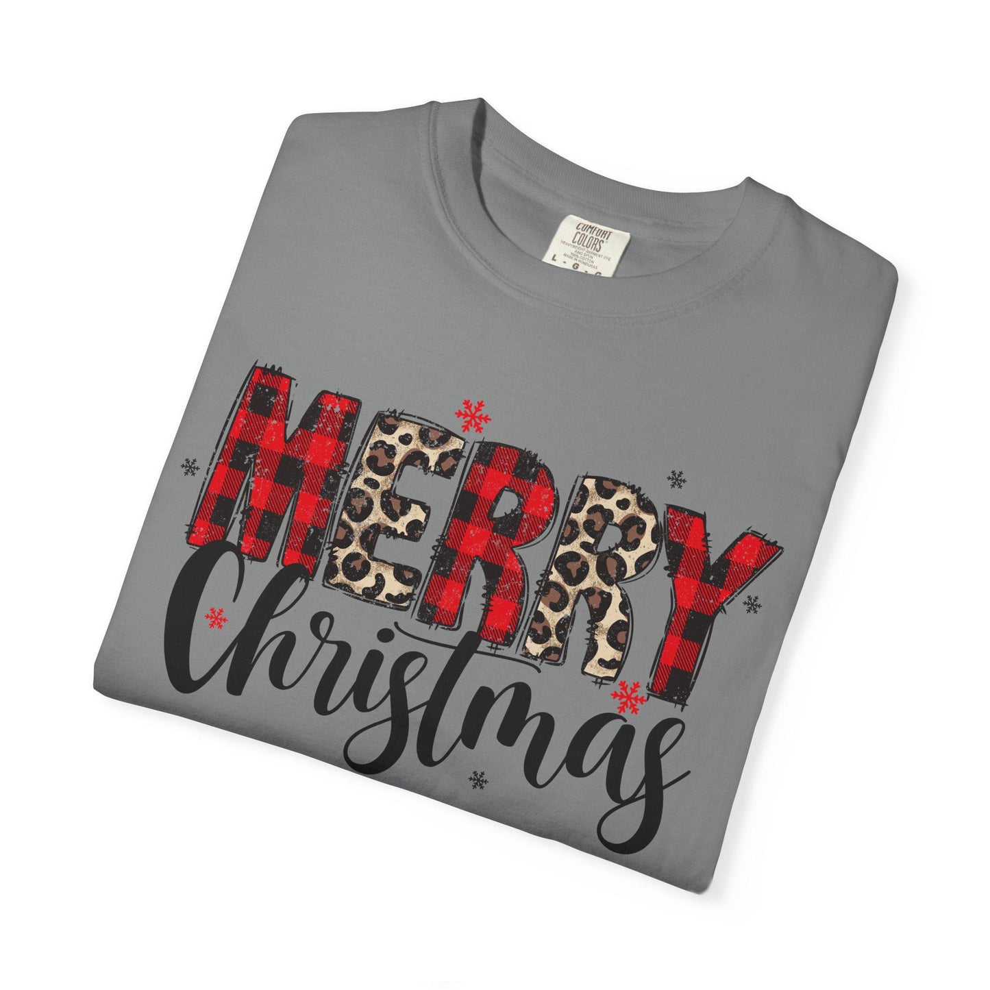 Merry Christmas Garment-Dyed T-Shirt, Unisex Holiday Tee, Festive Apparel, Christmas Gift, Cozy Casual Wear