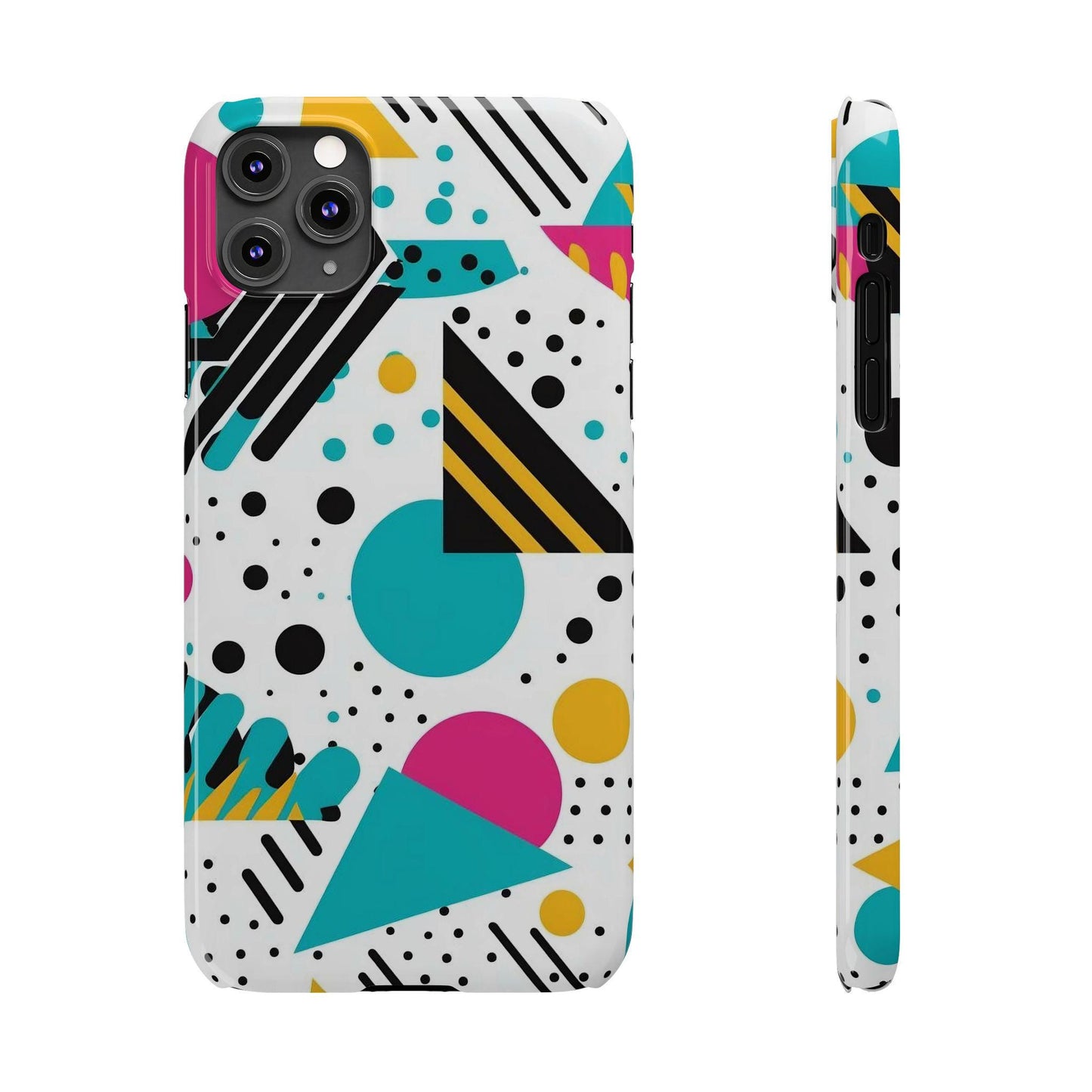 Geometric iPhone Case: Colorful Abstract Design, Protective Slim Cover