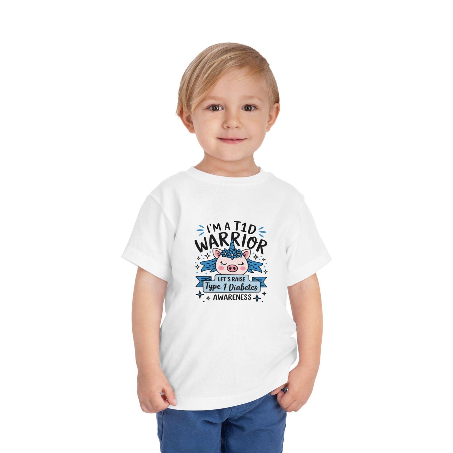 Toddler T1D Warrior Tee - Diabetes Awareness T-Shirt, Kid's Short Sleeve Shirt, Support T1D, Cute Children's Apparel,