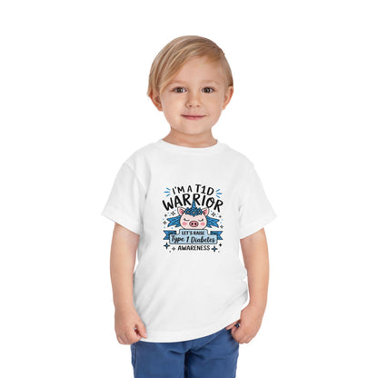 Toddler T1D Warrior Tee - Diabetes Awareness T-Shirt, Kid's Short Sleeve Shirt, Support T1D, Cute Children's Apparel,