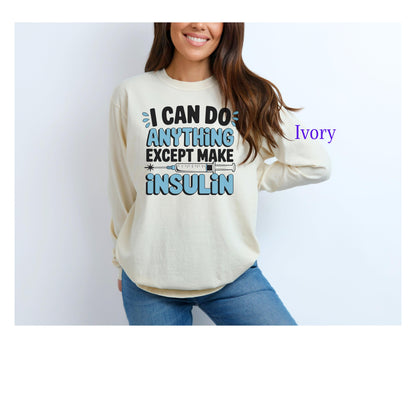 Diabetes Awareness Long Sleeve T-Shirt, Diabetes Support and Advocacy, Fundraiser Events, Gifts, Awareness Campaigns, Support, JD1, T1D