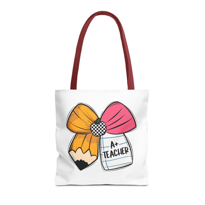 A+ Teacher Tote Bag, Teacher Appreciation Gift, School Supplies Bag, Eco-Friendly Merchandise, Cute Teacher Accessory, Back to School