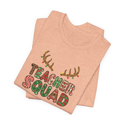 Teacher Squad Holiday Tee, Funny Teacher Shirt, Christmas Gift, Unisex T-Shirt, Teacher Appreciation, Holiday Outfit