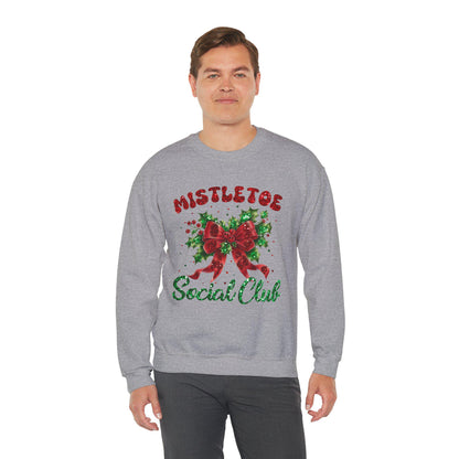 Cozy Holiday Sweatshirt with Mistletoe Design, Perfect for Winter Gatherings, Christmas Parties, Family Celebrations, Gifts