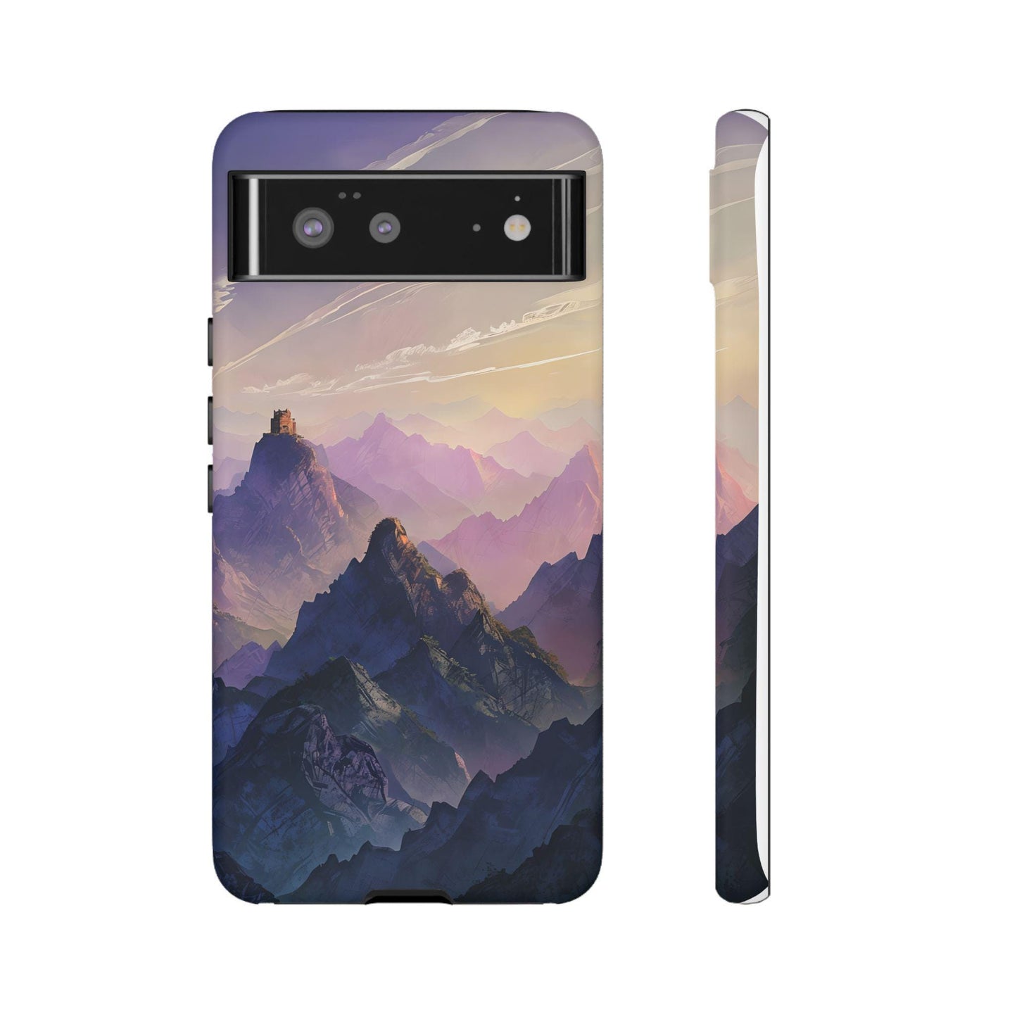 Mountain Sunset Phone Case: 3D Wrap, Dual Layer Protective Cover