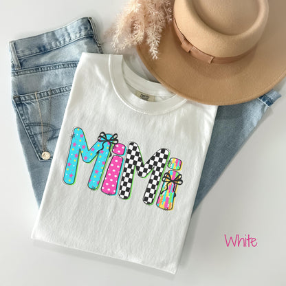 Colorful 'Mimi' T-Shirt, Fun Family Gift, Casual Wear, Birthday Celebration Tee, Personalized Summer Style, Christmas gift for Mimi