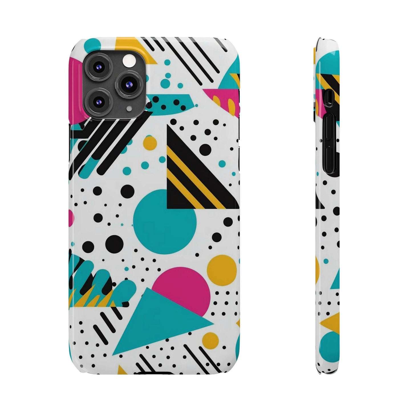 Geometric iPhone Case: Colorful Abstract Design, Protective Slim Cover