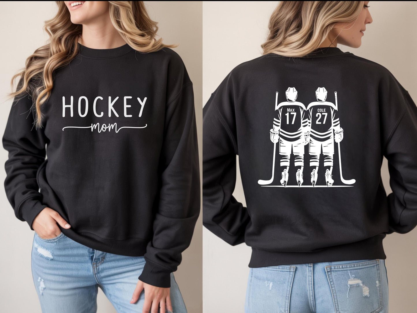 Personalized Hockey Lovers Crewneck Sweatshirt, Unisex Sweatshirt, Hockey Sweatshirt Gift, Cozy Hockey Apparel, Sports Fan