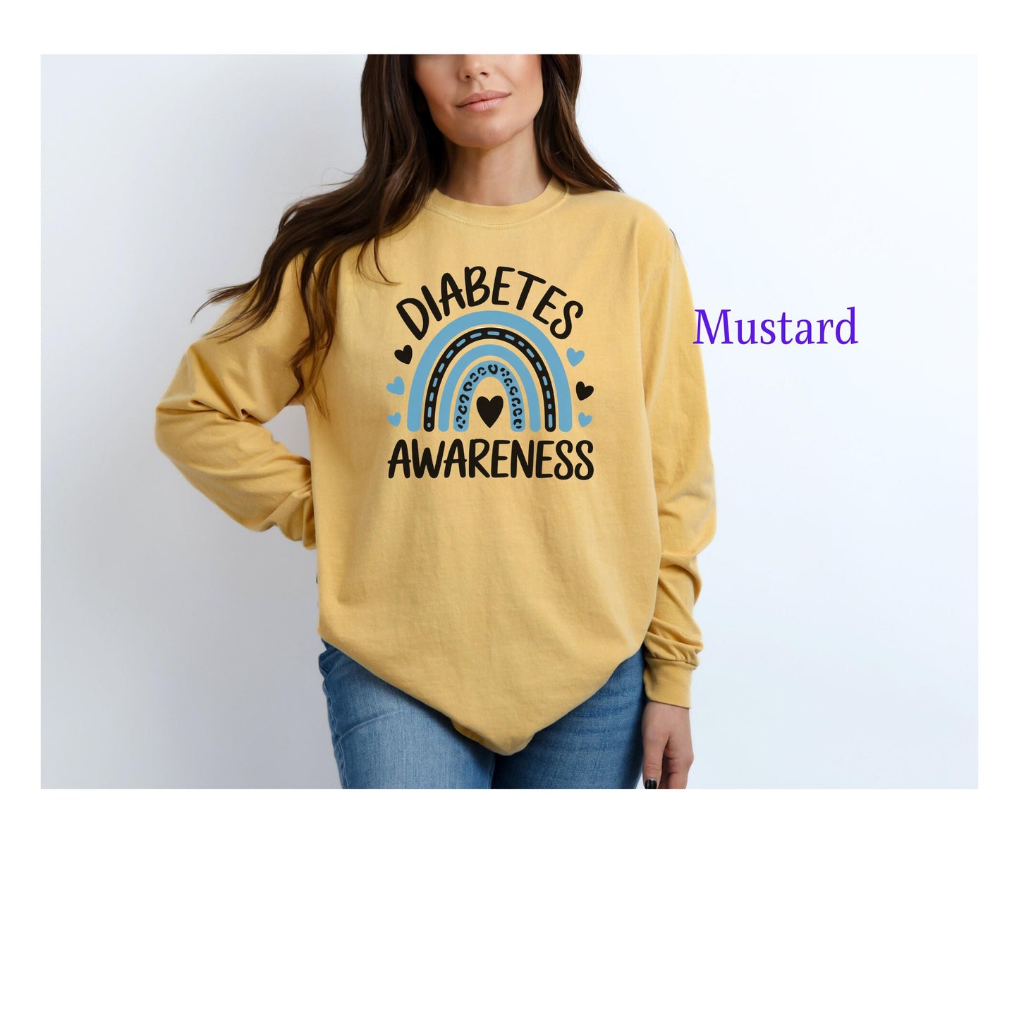 Diabetes Awareness Long Sleeve T-Shirt, Diabetes Support and Advocacy, Fundraiser Events, Gifts, Awareness Campaigns, Support, JD1, T1D