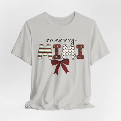 Merry Mimi Tee,  Festive Holiday T-Shirt for Grandmothers, Cute Gift for Christmas, Family Gatherings, Holiday Parties, mimi christmas gift