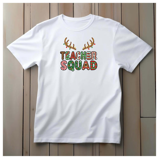 Teacher Squad Holiday Tee, Funny Teacher Shirt, Christmas Gift, Unisex T-Shirt, Teacher Appreciation, Holiday Outfit