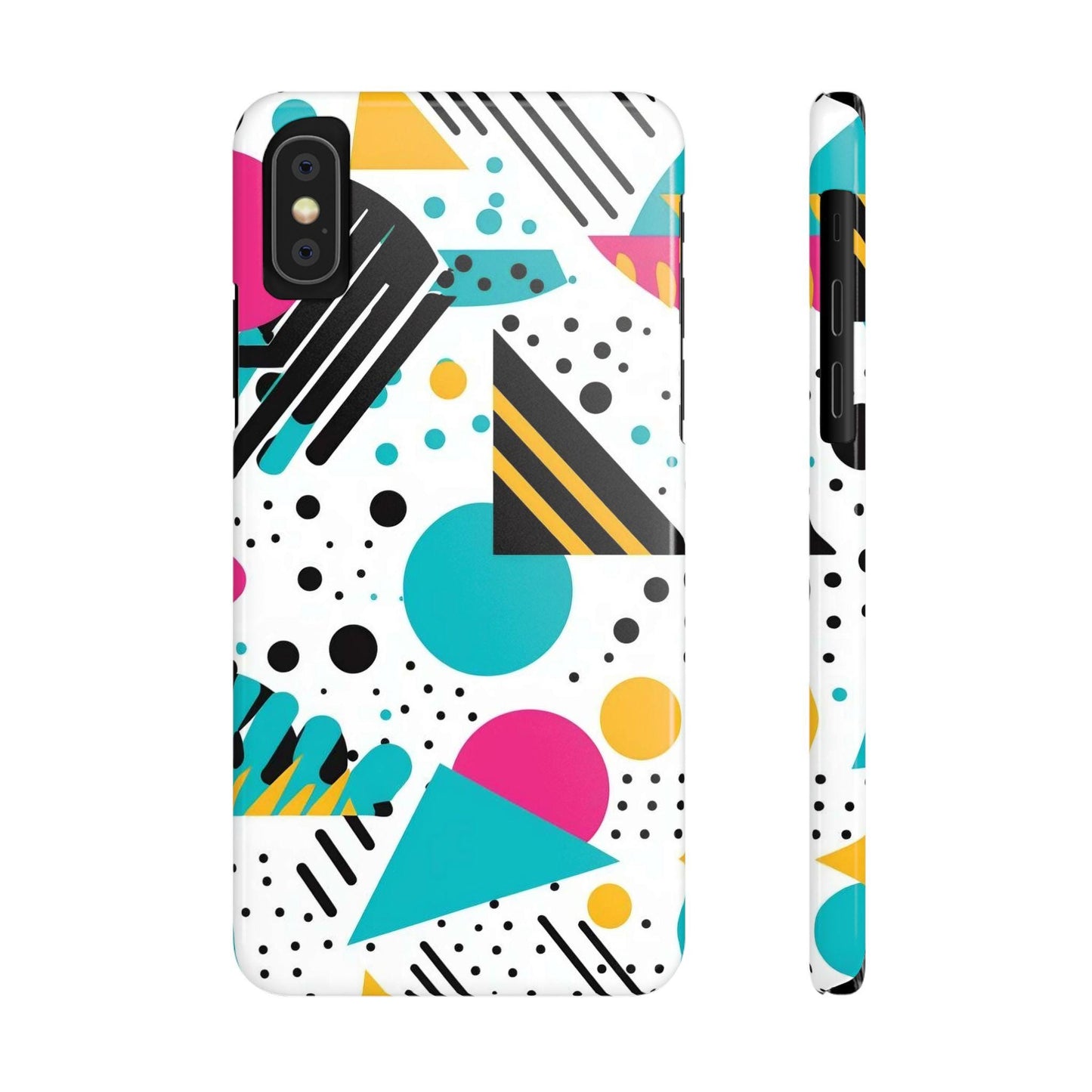 Geometric iPhone Case: Colorful Abstract Design, Protective Slim Cover