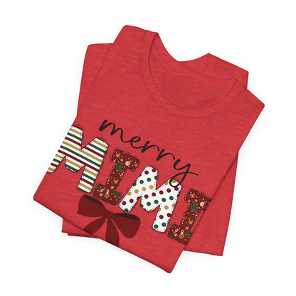 Merry Mimi Tee,  Festive Holiday T-Shirt for Grandmothers, Cute Gift for Christmas, Family Gatherings, Holiday Parties, mimi christmas gift