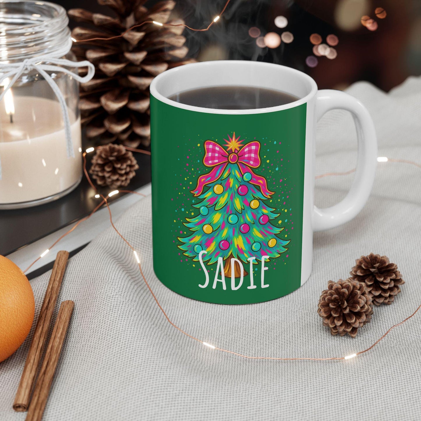 Personalized Christmas Mug, Holiday Coffee Cup, Unique Gift for Friends, Family, and Secret Santa, Winter Decor, 11oz & 15oz Options