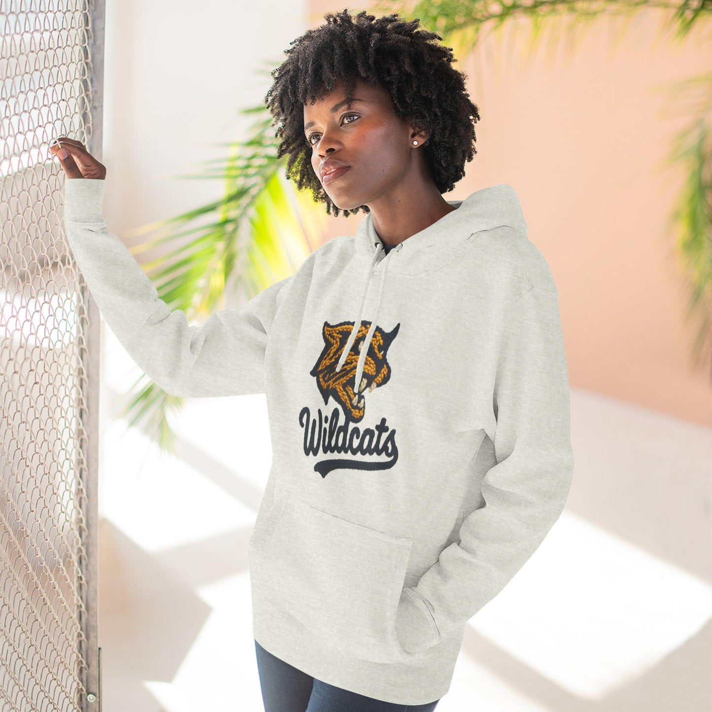 Wildcats Hoodie, Faux Yarn, Cozy Sports Apparel, Unisex Sweatshirt, Perfect for Game Days, Team Spirit Wear, Gift for Fans