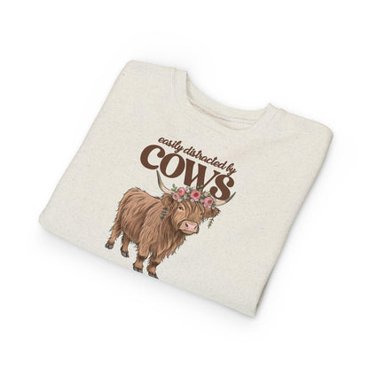 Cute Highland Cow Toddler Sweatshirt, Cow Lover Gift, Cute Kids Sweatshirt, Animal Themed Clothing, Baby Shower Gift, Farm Animal Apparel