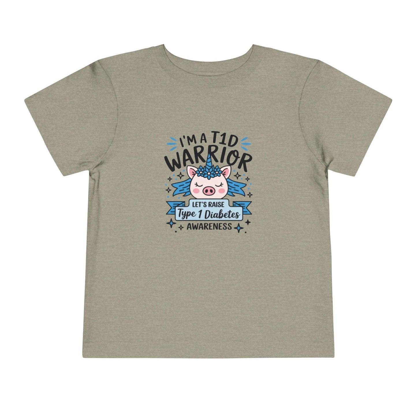 Toddler T1D Warrior Tee - Diabetes Awareness T-Shirt, Kid's Short Sleeve Shirt, Support T1D, Cute Children's Apparel,