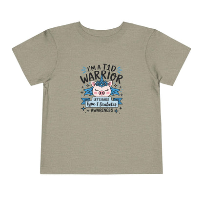 Toddler T1D Warrior Tee - Diabetes Awareness T-Shirt, Kid's Short Sleeve Shirt, Support T1D, Cute Children's Apparel,