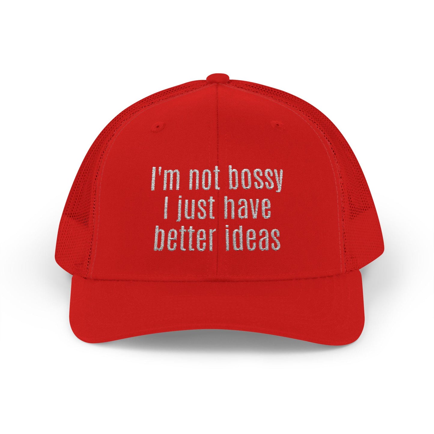 I'm not bossy i just have better ideas Snapback Cap, Red Cap for Casual Style, Gift for Foodies, Summer Accessory, Weekend Brunch Wear