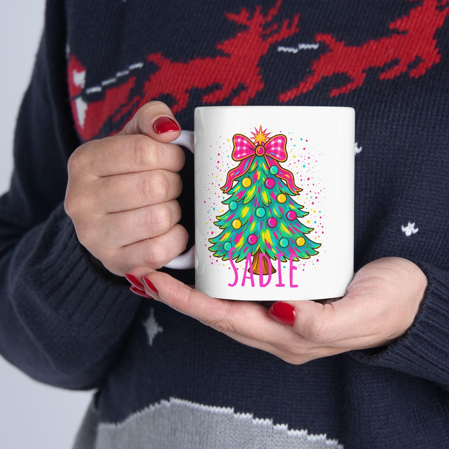 Personalized Christmas Mug, Holiday Coffee Cup, Unique Gift for Friends, Family, and Secret Santa, Winter Decor, 11oz & 15oz Options