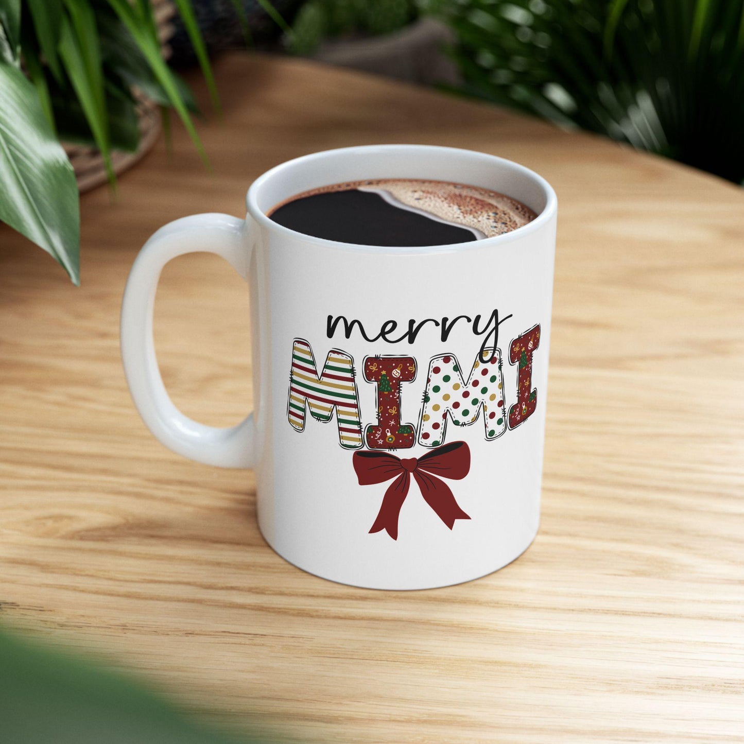 Merry Mimi Holiday Ceramic Mug, Christmas Coffee Cup, Seasonal Drinkware, Festive Gift, Family Gathering Mug, Mimi christmas present