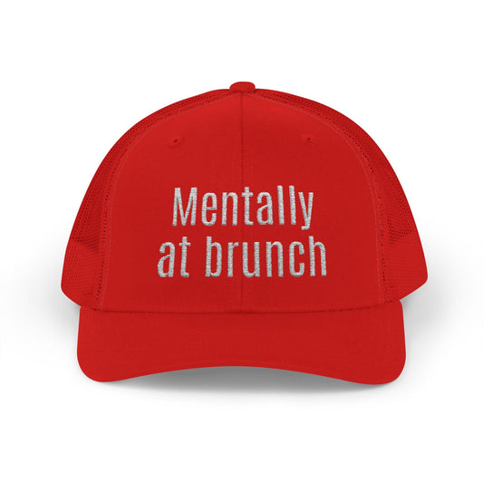 Brunch Vibes Snapback Cap, Red Cap for Casual Style, Gift for Foodies, Summer Accessory, Weekend Brunch Wear