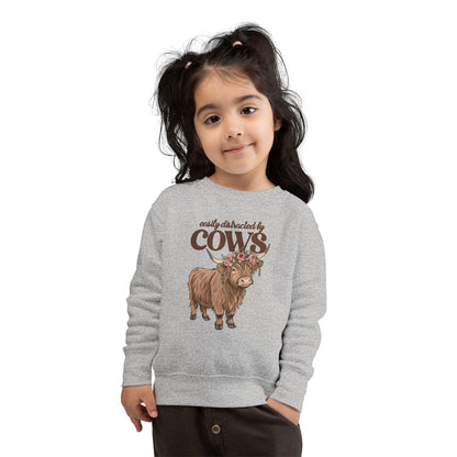 Cute Highland Cow Toddler Sweatshirt, Cow Lover Gift, Cute Kids Sweatshirt, Animal Themed Clothing, Baby Shower Gift, Farm Animal Apparel